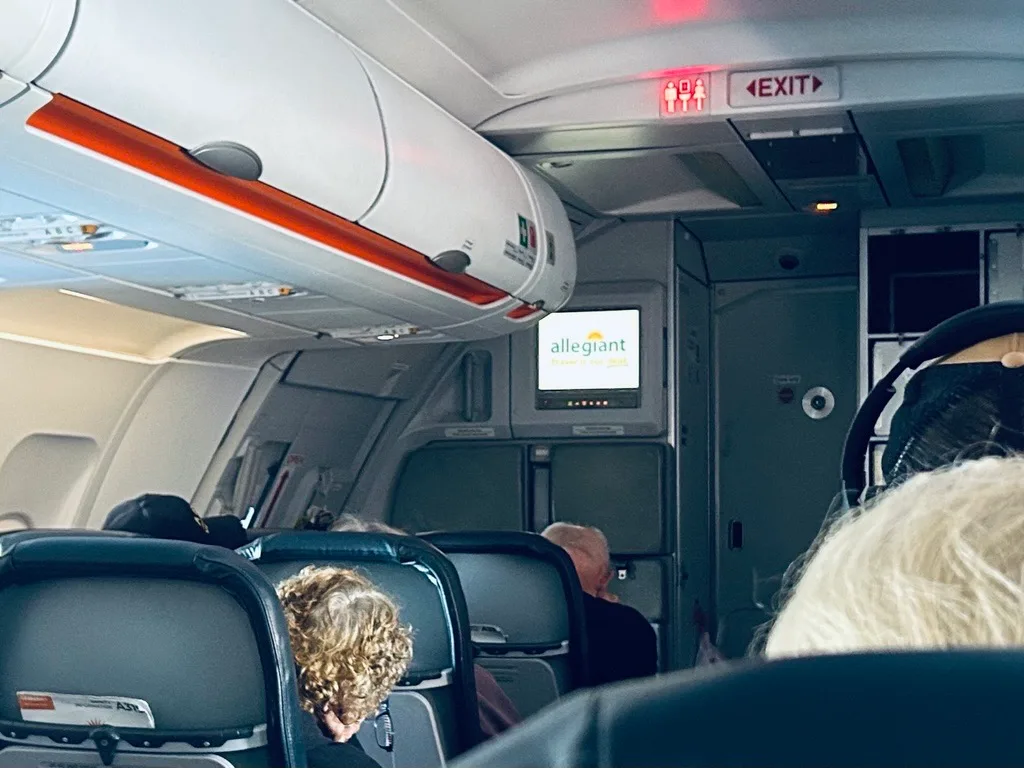 Interior View of Allegiant Airplane Cabin
